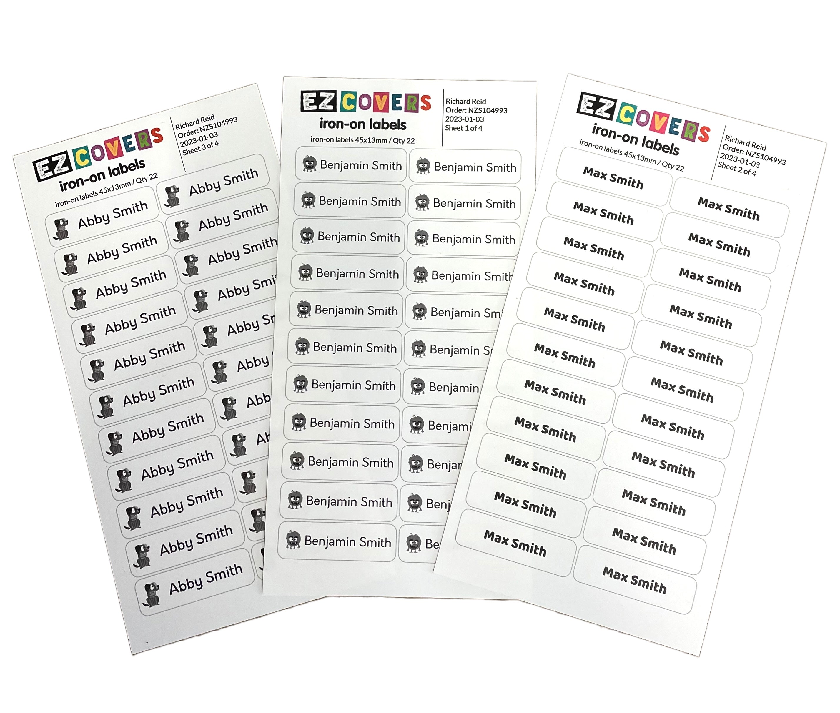 Personalised Iron on Name Labels EZ Covers New Zealand personalised-iron-on-name-labels-ez-covers-new-zealand